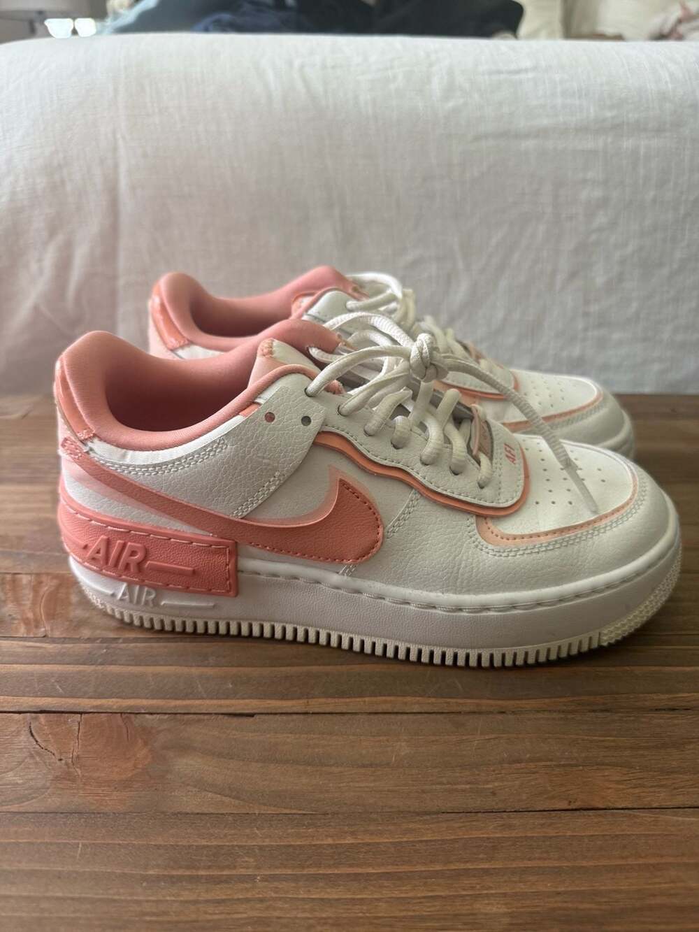 Nike Women's Air Force 1 Shadow 'Washed Coral' Sneakers (CJ1641-101)